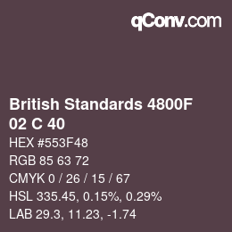 カラーコード: British Standards 4800F - 02 C 40 | qconv.com