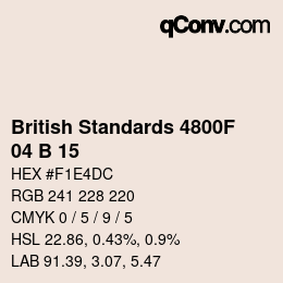 Código de color: British Standards 4800F - 04 B 15 | qconv.com