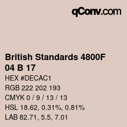 カラーコード: British Standards 4800F - 04 B 17 | qconv.com