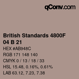 Código de color: British Standards 4800F - 04 B 21 | qconv.com