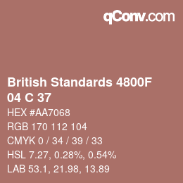 カラーコード: British Standards 4800F - 04 C 37 | qconv.com