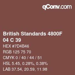 Código de color: British Standards 4800F - 04 C 39 | qconv.com