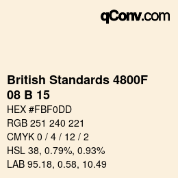 カラーコード: British Standards 4800F - 08 B 15 | qconv.com