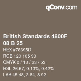 Farbcode: British Standards 4800F - 08 B 25 | qconv.com