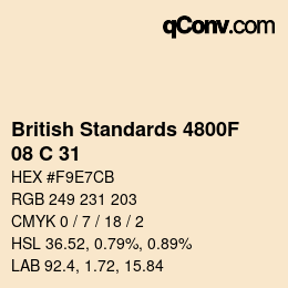 Código de color: British Standards 4800F - 08 C 31 | qconv.com