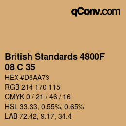 カラーコード: British Standards 4800F - 08 C 35 | qconv.com