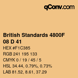 Código de color: British Standards 4800F - 08 D 41 | qconv.com