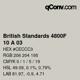 Farbcode: British Standards 4800F - 10 A 03 | qconv.com