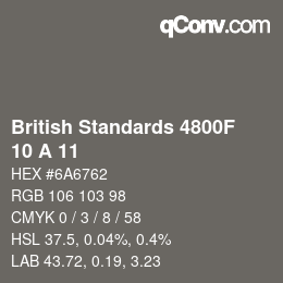 Farbcode: British Standards 4800F - 10 A 11 | qconv.com