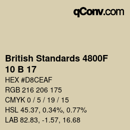 Farbcode: British Standards 4800F - 10 B 17 | qconv.com