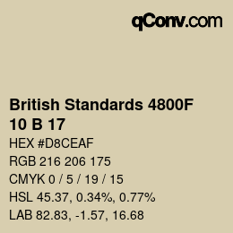 Code couleur: British Standards 4800F - 10 B 17 | qconv.com