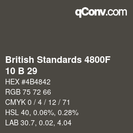 カラーコード: British Standards 4800F - 10 B 29 | qconv.com