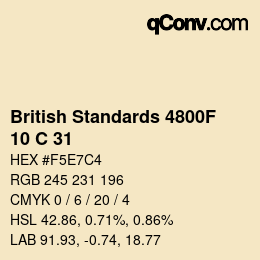 カラーコード: British Standards 4800F - 10 C 31 | qconv.com