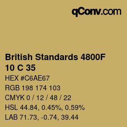 カラーコード: British Standards 4800F - 10 C 35 | qconv.com