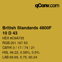 Código de color: British Standards 4800F - 10 D 43 | qconv.com