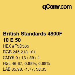 カラーコード: British Standards 4800F - 10 E 50 | qconv.com