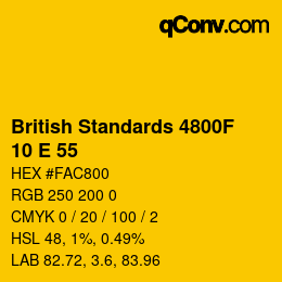 Código de color: British Standards 4800F - 10 E 55 | qconv.com