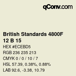 Código de color: British Standards 4800F - 12 B 15 | qconv.com