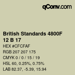 カラーコード: British Standards 4800F - 12 B 17 | qconv.com