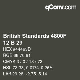 カラーコード: British Standards 4800F - 12 B 29 | qconv.com