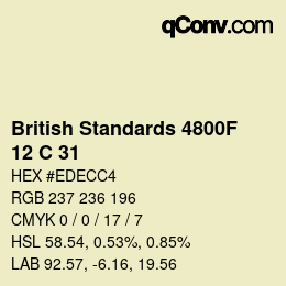 Farbcode: British Standards 4800F - 12 C 31 | qconv.com