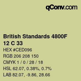 Farbcode: British Standards 4800F - 12 C 33 | qconv.com