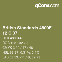 Farbcode: British Standards 4800F - 12 C 37 | qconv.com