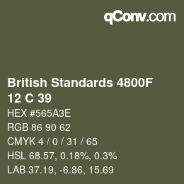 Farbcode: British Standards 4800F - 12 C 39 | qconv.com