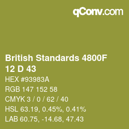 カラーコード: British Standards 4800F - 12 D 43 | qconv.com