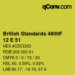 カラーコード: British Standards 4800F - 12 E 51 | qconv.com