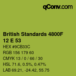 カラーコード: British Standards 4800F - 12 E 53 | qconv.com