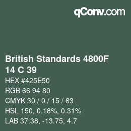Code couleur: British Standards 4800F - 14 C 39 | qconv.com