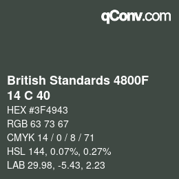 Farbcode: British Standards 4800F - 14 C 40 | qconv.com