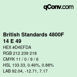 カラーコード: British Standards 4800F - 14 E 49 | qconv.com