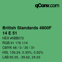 カラーコード: British Standards 4800F - 14 E 51 | qconv.com