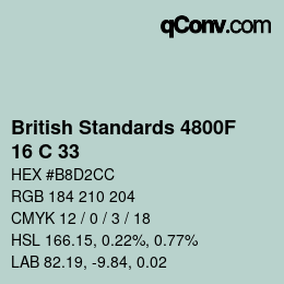 Farbcode: British Standards 4800F - 16 C 33 | qconv.com