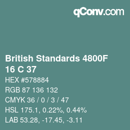 Farbcode: British Standards 4800F - 16 C 37 | qconv.com