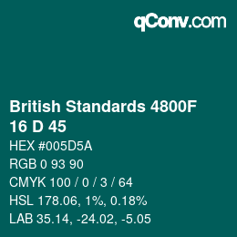 Farbcode: British Standards 4800F - 16 D 45 | qconv.com