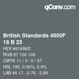Código de color: British Standards 4800F - 18 B 25 | qconv.com