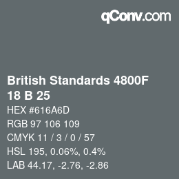 カラーコード: British Standards 4800F - 18 B 25 | qconv.com