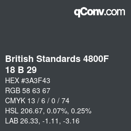Código de color: British Standards 4800F - 18 B 29 | qconv.com