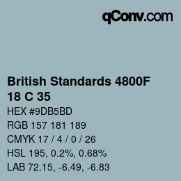 Código de color: British Standards 4800F - 18 C 35 | qconv.com