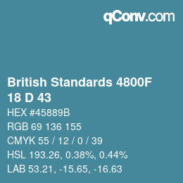 カラーコード: British Standards 4800F - 18 D 43 | qconv.com