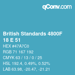 カラーコード: British Standards 4800F - 18 E 51 | qconv.com