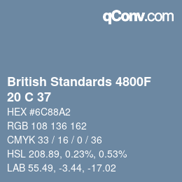 Código de color: British Standards 4800F - 20 C 37 | qconv.com