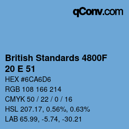 カラーコード: British Standards 4800F - 20 E 51 | qconv.com