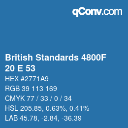 カラーコード: British Standards 4800F - 20 E 53 | qconv.com