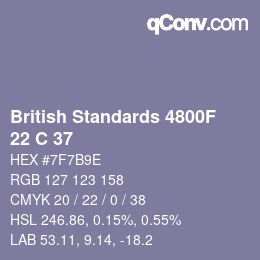 Código de color: British Standards 4800F - 22 C 37 | qconv.com