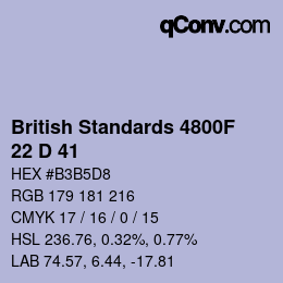 カラーコード: British Standards 4800F - 22 D 41 | qconv.com