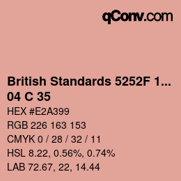 Farbcode: British Standards 5252F 1976 - 04 C 35 | qconv.com